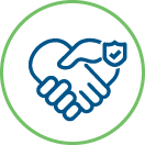 Icon of shaking hands with money symbol
